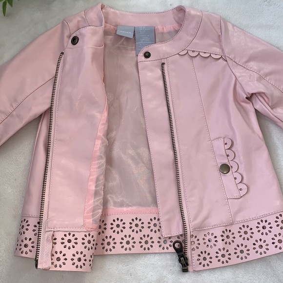 Tahari Pink Faux Leather Jacket 2T 🤩 EUC - Picture 7 of 15